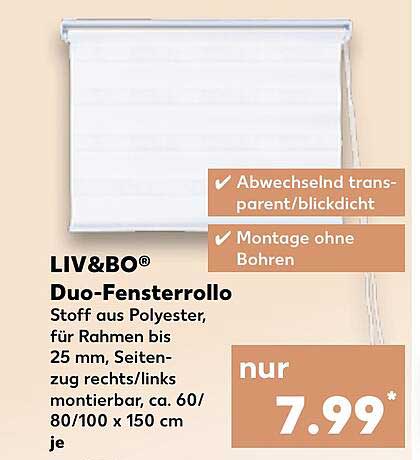 LIV&BO® Duo-Fensterrollo