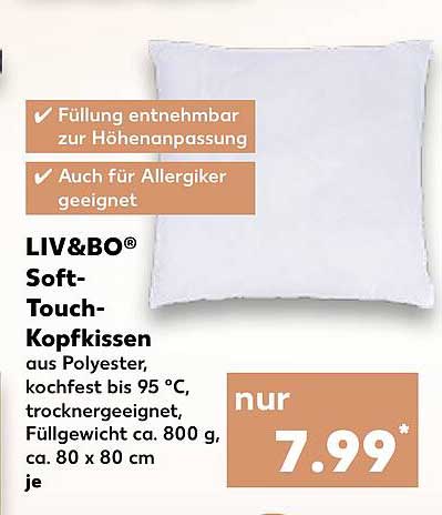 LIV&BO® Soft-Touch-Kopfkissen