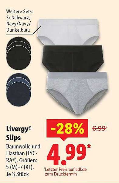 Livergy® Slips - 3er Set in verschiedenen Farben