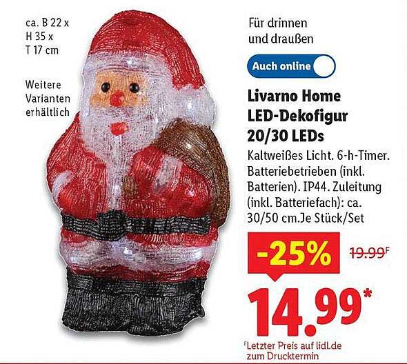 Livorno Home LED-Dekofigur 20/30 LEDs