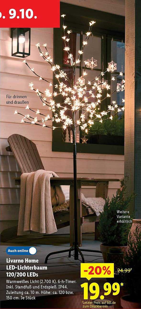 Livorno Home LED-Lichterbaum 120/200 LEDs