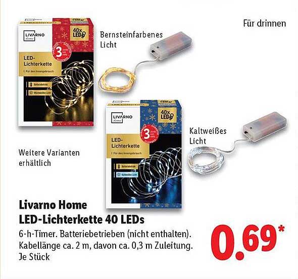 Livorno Home LED-Lichterkette 40 LEDs