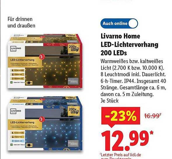Livorno Home LED-Lichtervorhang 200 LEDs