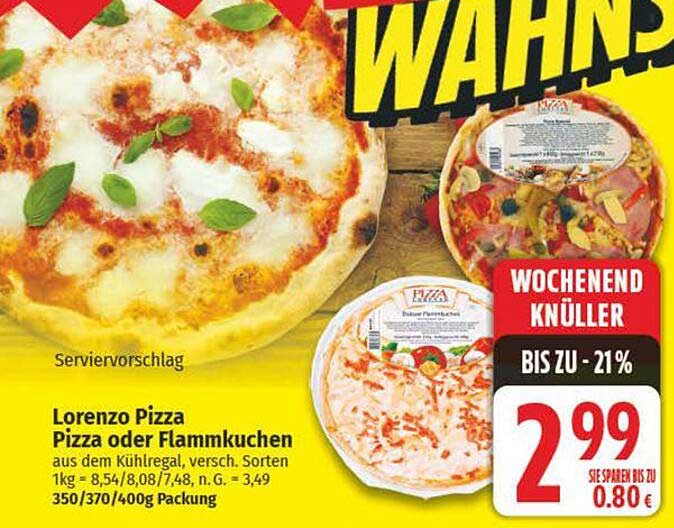 Lorenzo Pizza oder Flammkuchen aus dem Kühlregal