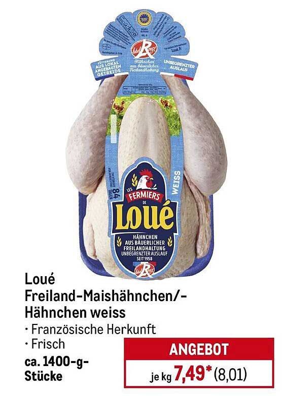 Loué Freiland-Maishähnchen – Hähnchen weiß