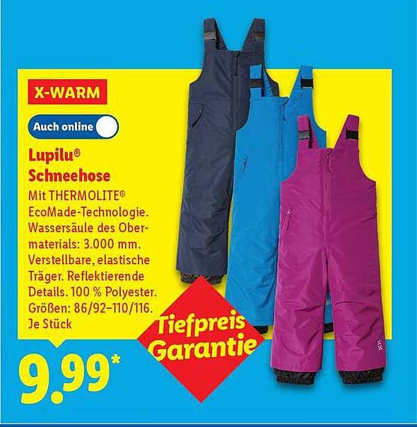 Lupilu® Schneehose mit THERMOLITE® EcoMade-Technologie