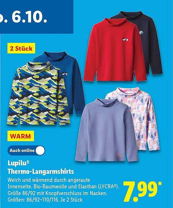 Lupilu® Thermo-Langarmshirts - 2 Stück