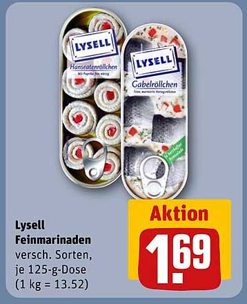 Lysell Feinkostmarinaden in verschiedenen Sorten, 125-g-Dose