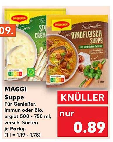 MAGGI Suppe - für Genießer, Immun oder Bio
