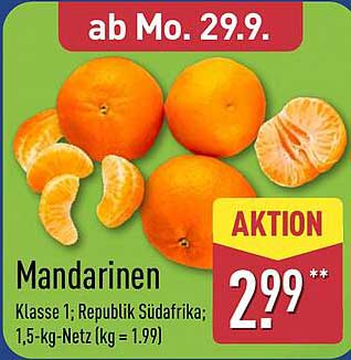 Mandarinen - Klasse 1 aus der Republik Südafrika