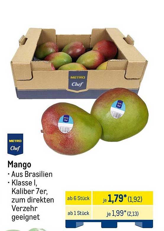 Mango aus Brasilien, Klasse I, Kaliber 7