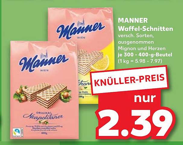 Manner Waffel-Schnitten - verschiedene Sorten