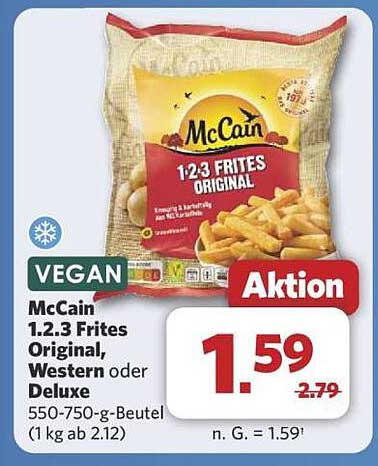 McCain 1.2.3 Frites Original, Western oder Deluxe