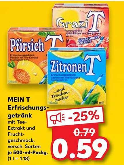 MEIN T Erfrischungsgetränk mit Tee-Extrakt und Fruchtgeschmack