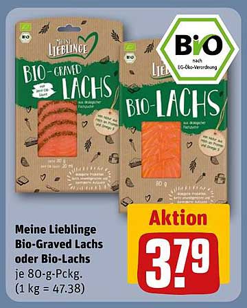 Meine Lieblinge Bio-Graved Lachs oder Bio-Lachs je 80-g-Päckchen