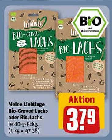 Meine Lieblinge Bio-Graved Lachs oder Bio-Lachs (je 80-g-Pckg.)