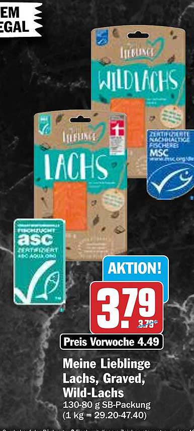 Meine Lieblinge Lachs, Graved, Wild-Lachs 130-80 g SB-Packung