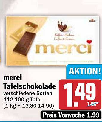 merci Tafelschokolade verschiedene Sorten