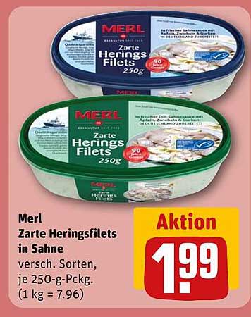 Merl Zarte Heringsfilets in Sahne