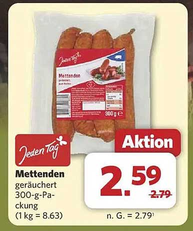 Mettenden geräuchert 300-g-Packung