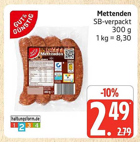 Mettenden SB-verpackt 300 g - Gut & Günstig