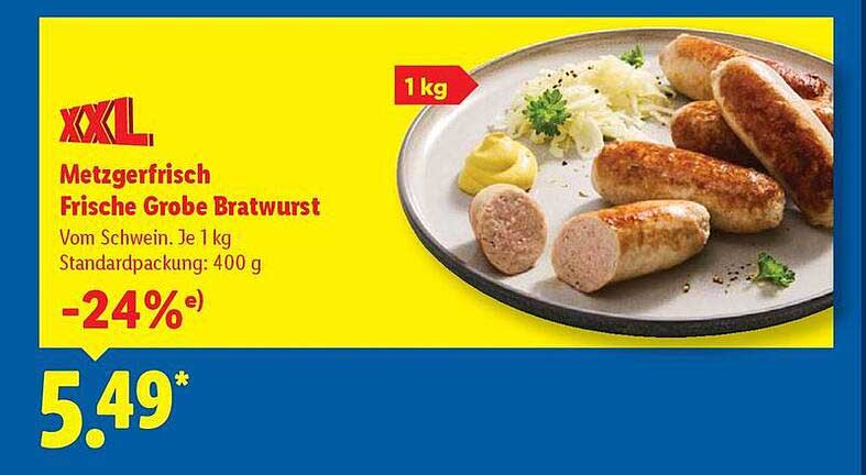 Metzgerfrisch Frische Grobe Bratwurst