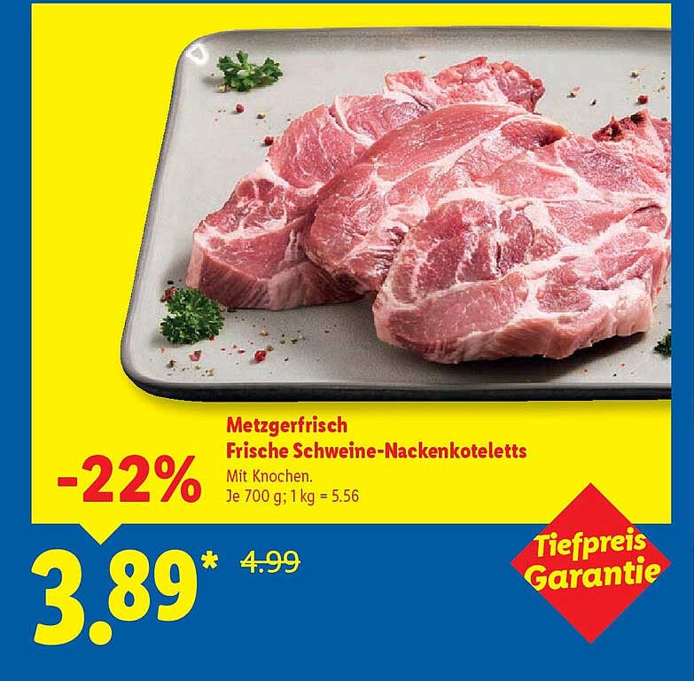 Metzgerfrisch Frische Schweine-Nackensteaks mit Knochen - 22% Rabatt!