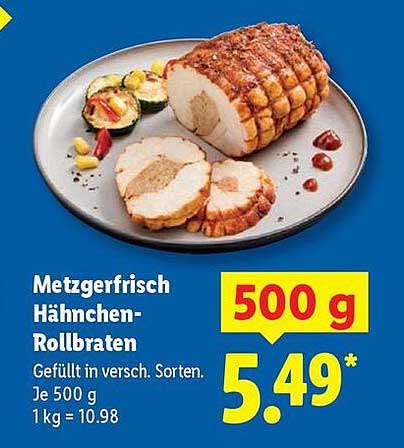 Metzgerfrisch Hähnchen-Rollbraten - Gefüllt in versch. Sorten