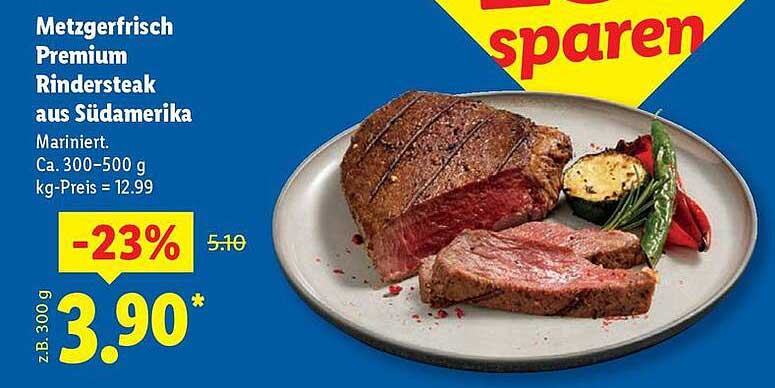 Metzgerfrisch Premium Rindersteak aus Südamerika