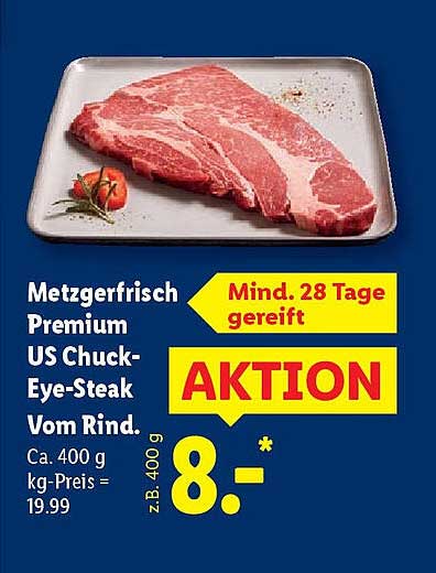 Metzgerfrisch Premium US Chuck-Eye-Steak Vom Rind