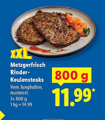 Metzgerfrisch Rinder-Keulensteaks XXL