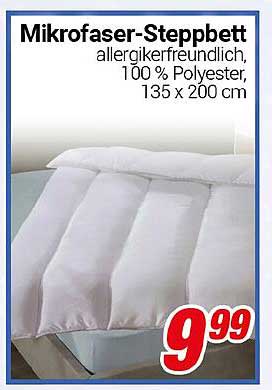 Mikrofaser-Steppbett allergikerfreundlich, 100 % Polyester, 135 x 200 cm