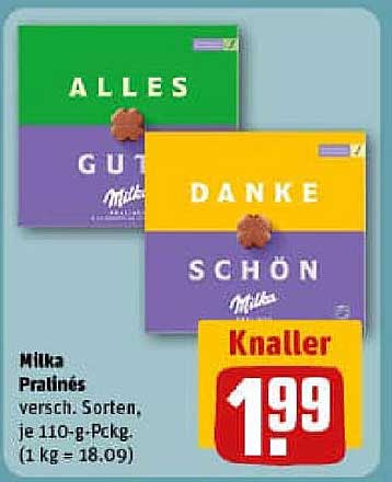 Milka Pralinés - Verschiedene Sorten, je 110-g-Packung