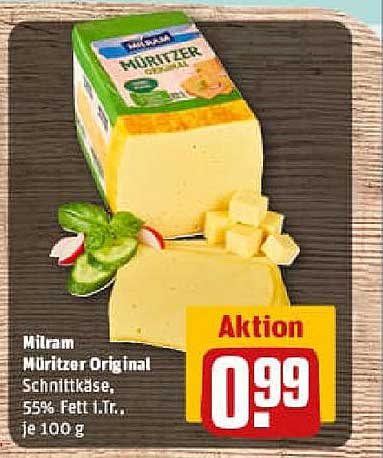 Milram Müritz Original Schnittkäse, 55% Fett i.Tr., je 100 g
