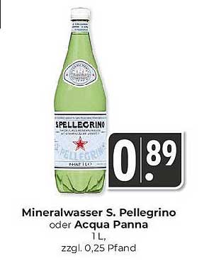 Mineralwasser S. Pellegrino oder Acqua Panna 1L