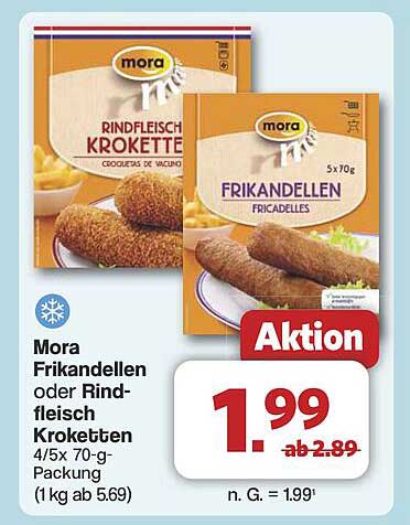 Mora Frikadellen oder Rindfleisch Kroketten 4/5x 70-g-Packung