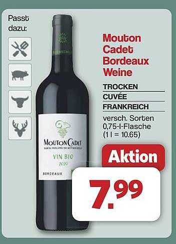 Mouton Cadet Bordeaux Weine - Trocken Cuvée aus Frankreich