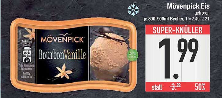 Mövenpick Eis Bourbon Vanille, 800-900ml Becher