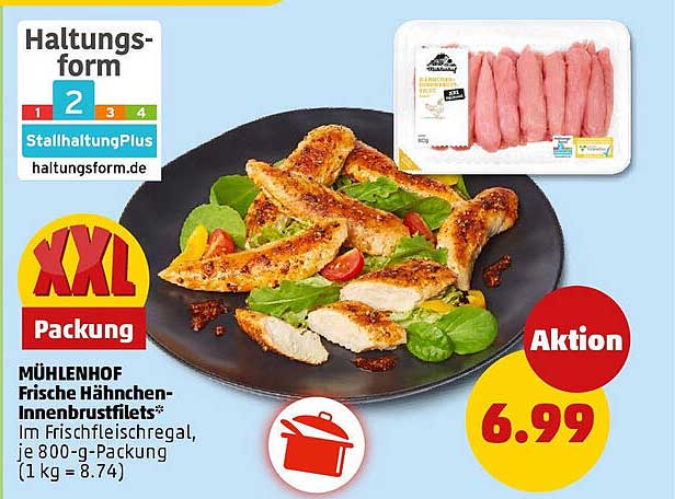 Mühlenhof Frische Hähnchen-Innenbrustfilets* - XXL Packung