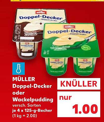 MÜLLER Doppel-Decker oder Wackelpudding - Verschiedene Sorten