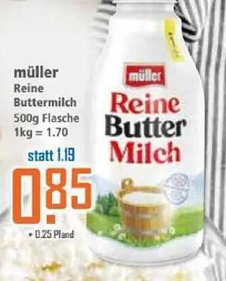 müller Reine Buttermilch 500g Flasche