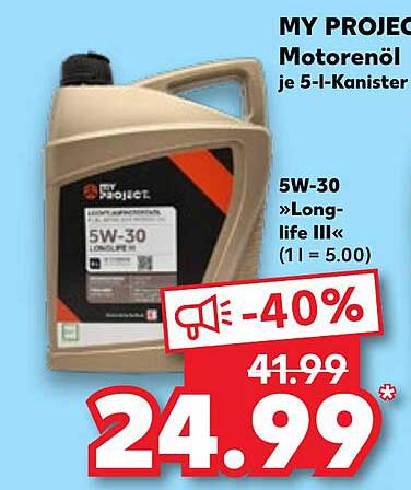 MY PROJECT Motoröl 5W-30 Longlife III, 5 l-Kanister