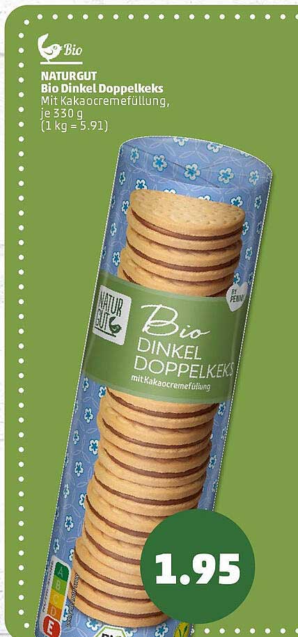 NATURGUT Bio Dinkel Doppelkeks mit Kakaocremefüllung, je 330 g