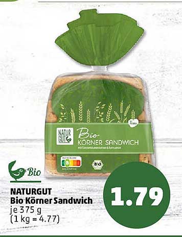 NATURGUT Bio Körner Sandwich 375 g