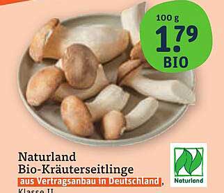 Naturland Bio-Kräuterseitlinge aus Vertragsanbau in Deutschland, Klasse II