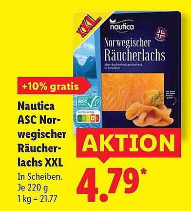 Nautica ASC Norwegischer Räucherlachs XXL