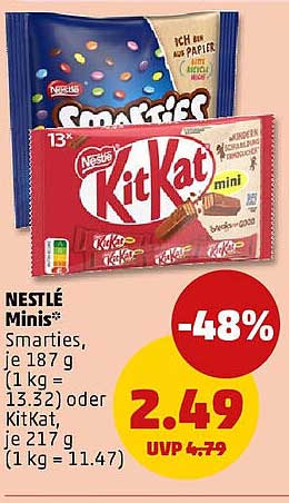NESTLÉ Minis: Smarties und KitKat Mini zum Vorteilspreis
