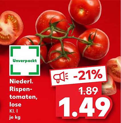 Niederl. Rispen-Tomaten, lose, Kl. I je kg