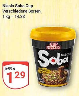Nissin Soba Cup verschiedene Sorten