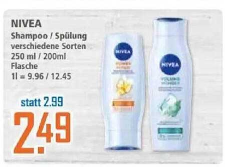 NIVEA Shampoo / Spülung verschiedene Sorten 250 ml / 200 ml Flasche